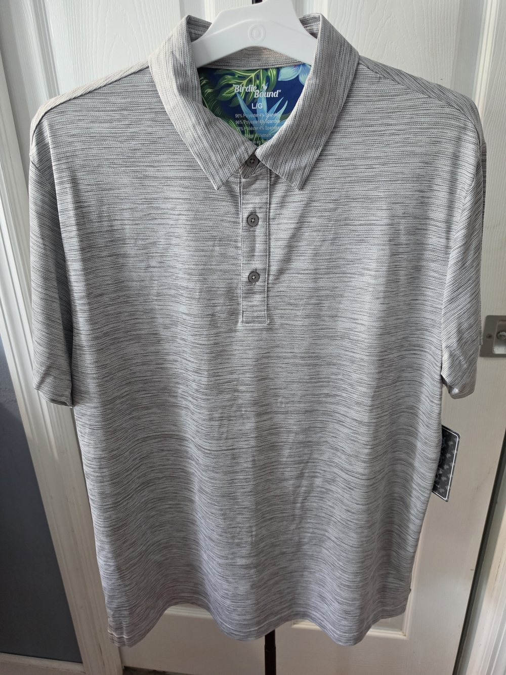 Birdies Gray Heather Short-Sleeve Polo Size Large